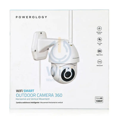 Powerology WiFi Smart Outdoor Camera 360 Horizontal And Vertical Movement - White Cameras > Security Cameras > Offer