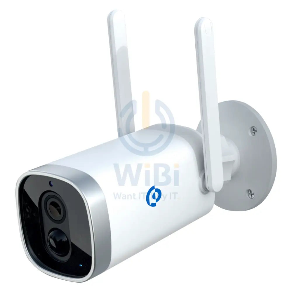 Powerology Wireless Outdoor Camera With Solar Panel - White Cameras > Security Cameras