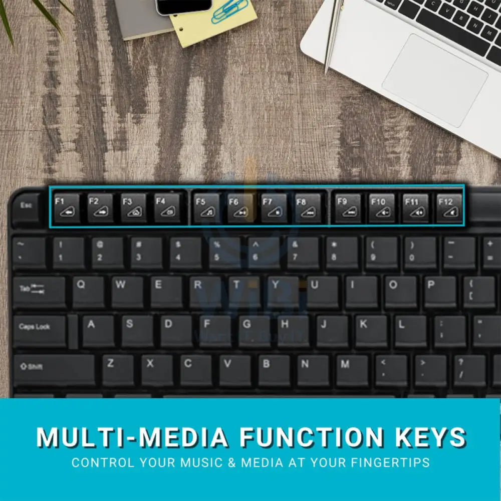 Rapoo X1800S Wireless Keyboard & Mouse Combo - 2.4 GHz / 10m / 1000 DPI / USB / Arabic/English - Black Accessories >