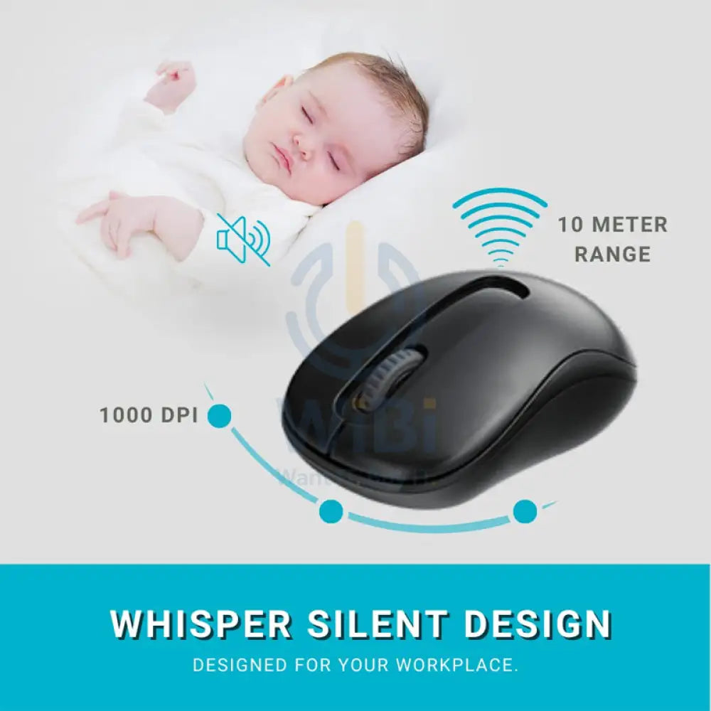 Rapoo X1800S Wireless Keyboard & Mouse Combo - 2.4 GHz / 10m / 1000 DPI / USB / Arabic/English - Black Accessories >