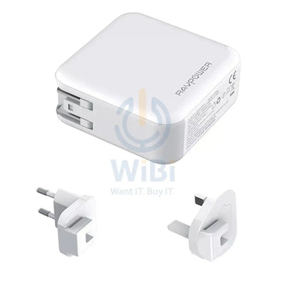 RAVPower 18W 2-Port 5000mAh 2-in-1 Wall Charger & Portable Charger RP-PB101 – White Accessories > Power Adapters