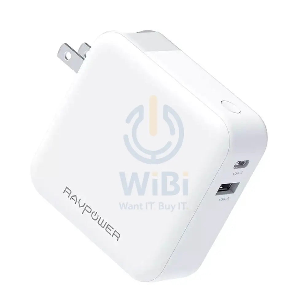 RAVPower 18W 2-Port 5000mAh 2-in-1 Wall Charger & Portable Charger RP-PB101 – White Accessories > Power Adapters