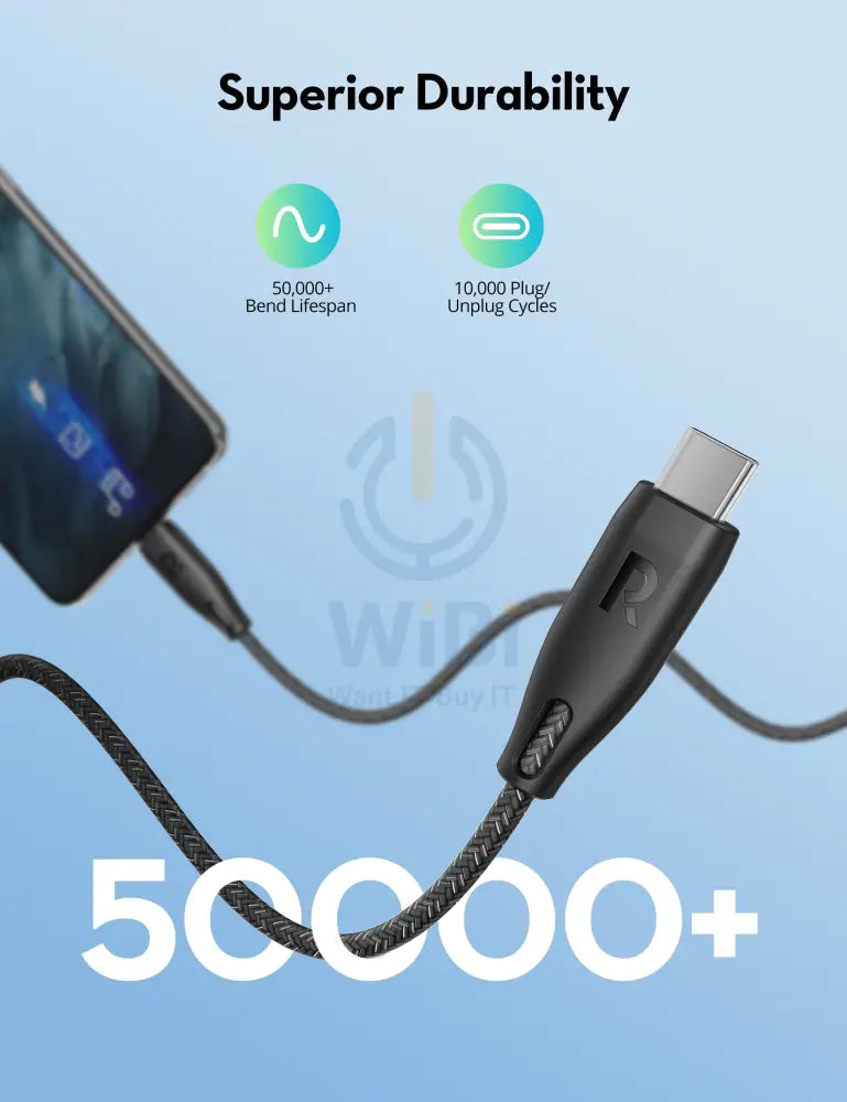 Ravpower Fast charging Type-C-C Cable 1.5m 100W - Black Accessories > Cables & Converters > Cables
