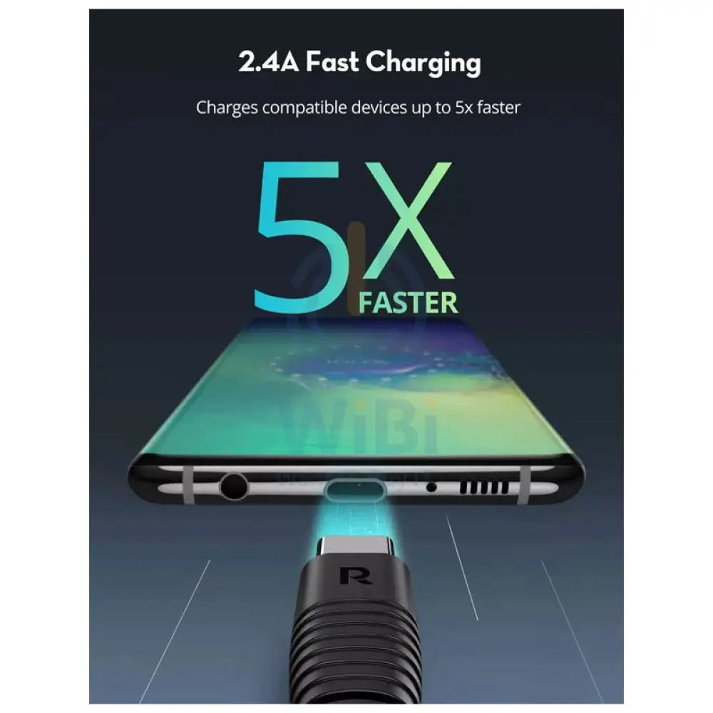 RAVPower Nylon Braided Cable - USB-C To USB-C / 1 Meter / Black