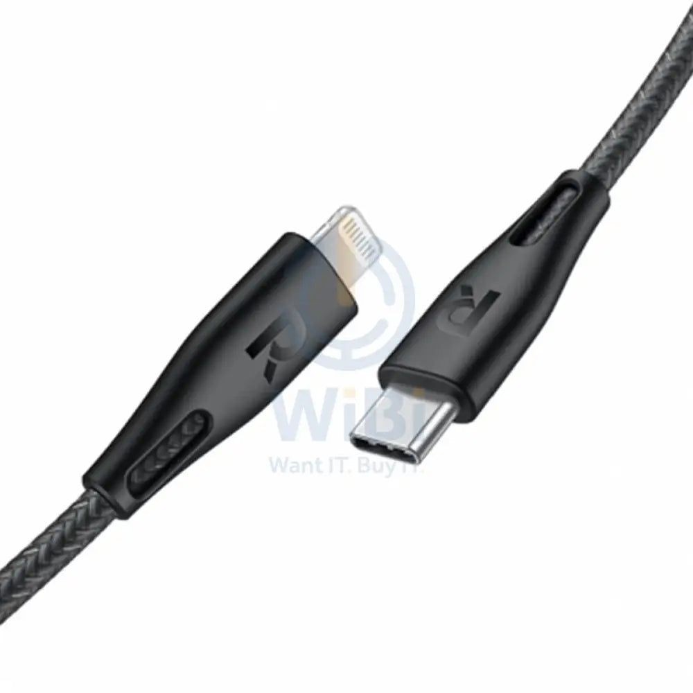 RAVPower Nylon Braided Type-C to Lightning Cable 1.2m - Black Accessories > Cables & Converters > Cables