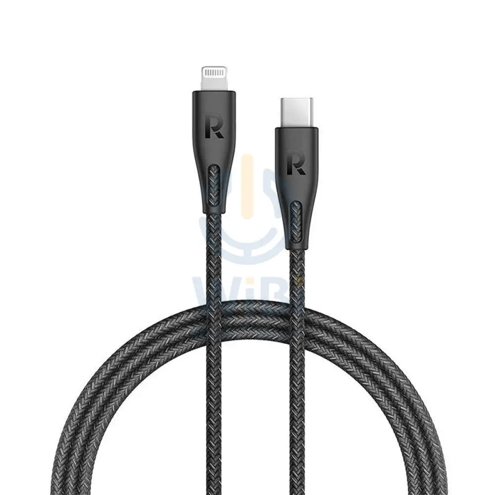 RAVPower Nylon Braided Type-C to Lightning Cable 1.2m - Black Accessories > Cables & Converters > Cables