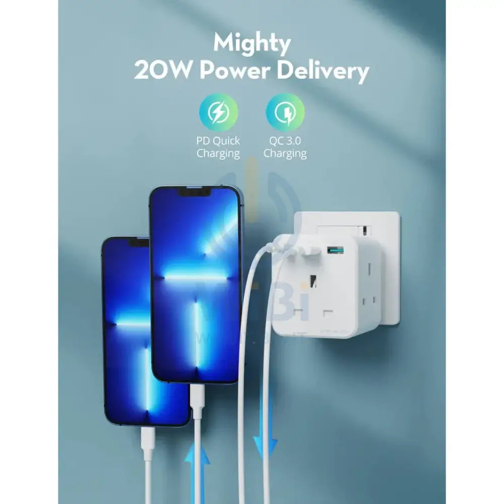 RAVPower PD 20W Wall Charger with 3 AC Plug - White Accessories > Power > Power Protection > Surge Protector > Offer