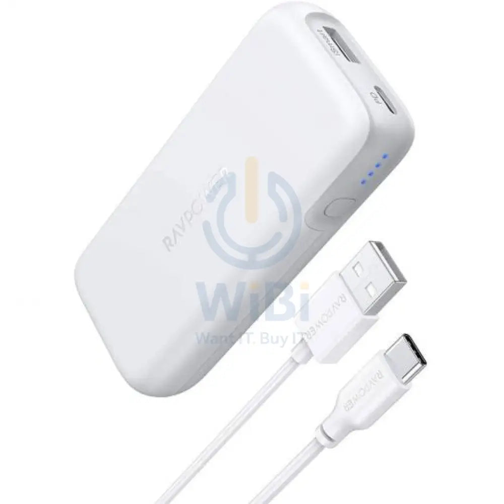 RAVPower PD Pioneer 2-Port Power Bank - 10,000mAh / 29W / White Accessories > Power Bank
