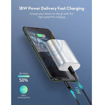 RAVPower RP-PB197 10000mAh PD + QC منفذ طاقة بنك - فضي اكسسوارات > بنك طاقة