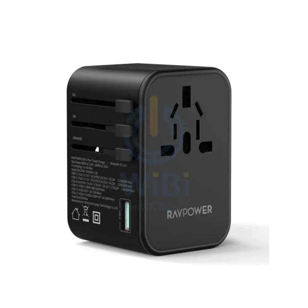RAVPower RP-PC1034 PD PIONEER 65W 3-Port Travel Charger Accessories > Power Adapters