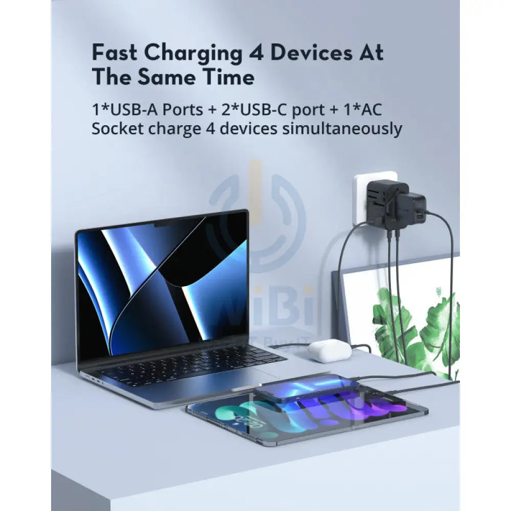RAVPower RP-PC1034 PD PIONEER 65W 3-Port Travel Charger Accessories > Power Adapters