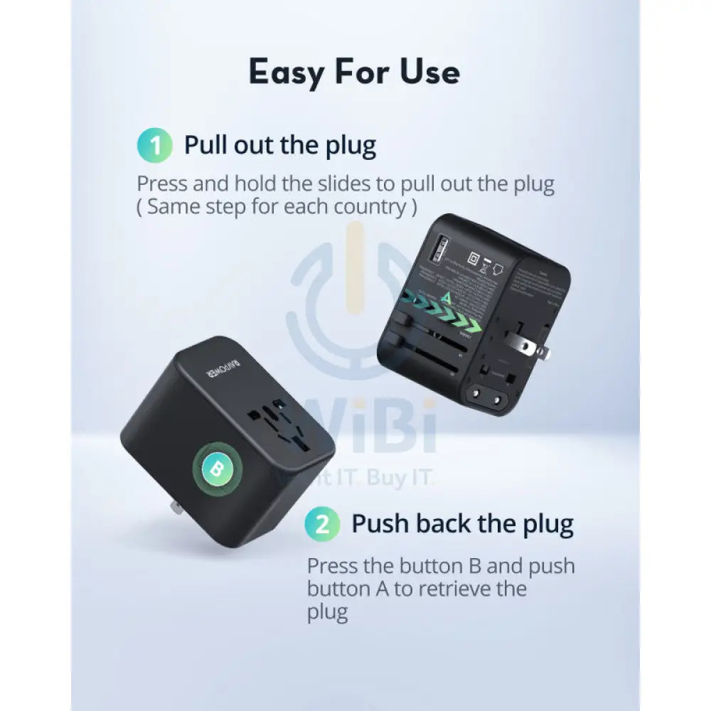 RAVPower RP-PC1034 PD PIONEER 65W 3-Port Travel Charger Accessories > Power Adapters