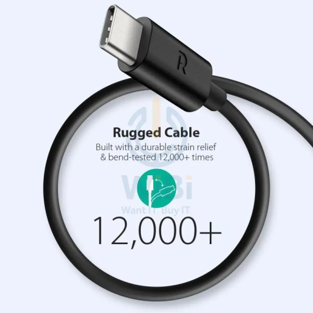 RAVPower TPE USB A to Type C Cable - 1 Meter / Black Accessories > Cables & Converters > Cables
