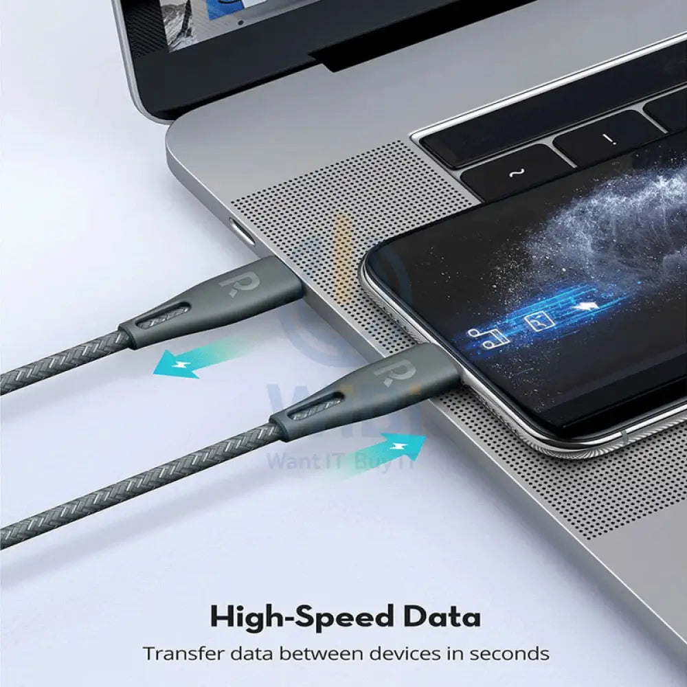 RAVPower Type-C to Lightning Charging Cable - 2 Meter / Nylon Green Accessories > Cables & Converters > Cables