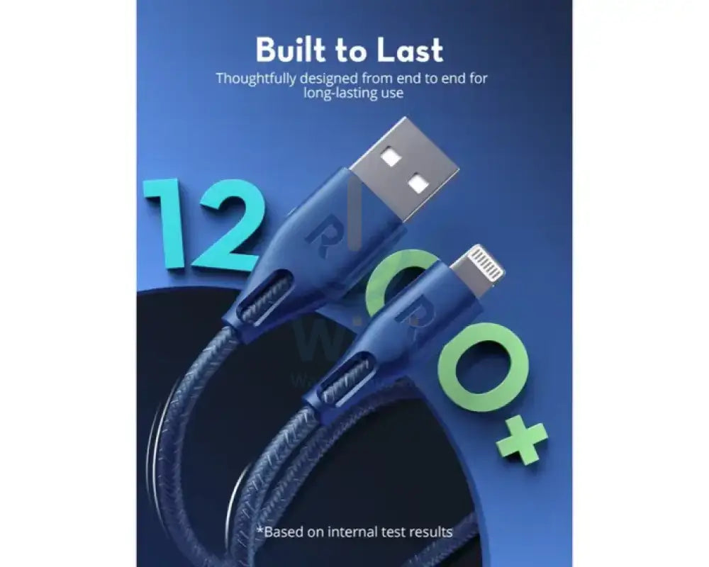 Ravpower USB A To Lightning Charging Cable - 1.2Meter / Nylon Blue Accessories > Cables & Converters > Cables