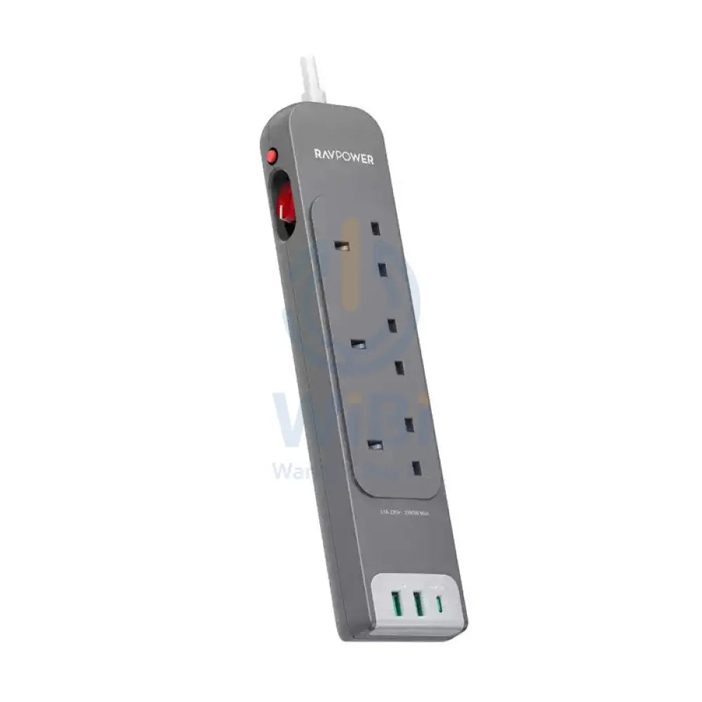 RAVPower Wall Charger 30W Power Strip UK - 3M / USB-A / Type-C - Gray Accessories > Power > Power Protection > Surge