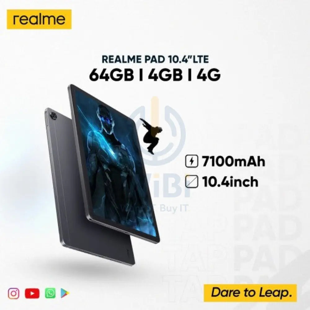 Realme Tab Pad LTE 4G 10.4 64GB / 4GB Ram Tablet – Gray Mobiles & Tablets > Tablets > Offer Zone
