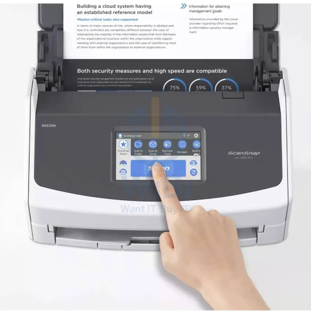 ريكو ScanSnap iX1600 - 40 صفحة في الدقيقة / 600 نقطة في البوصة / A4 / يو اس بي / واي-فاي / ADF ماسح ضوئي الطابعات والماسحات الضوئية > ماسحات ضوئية