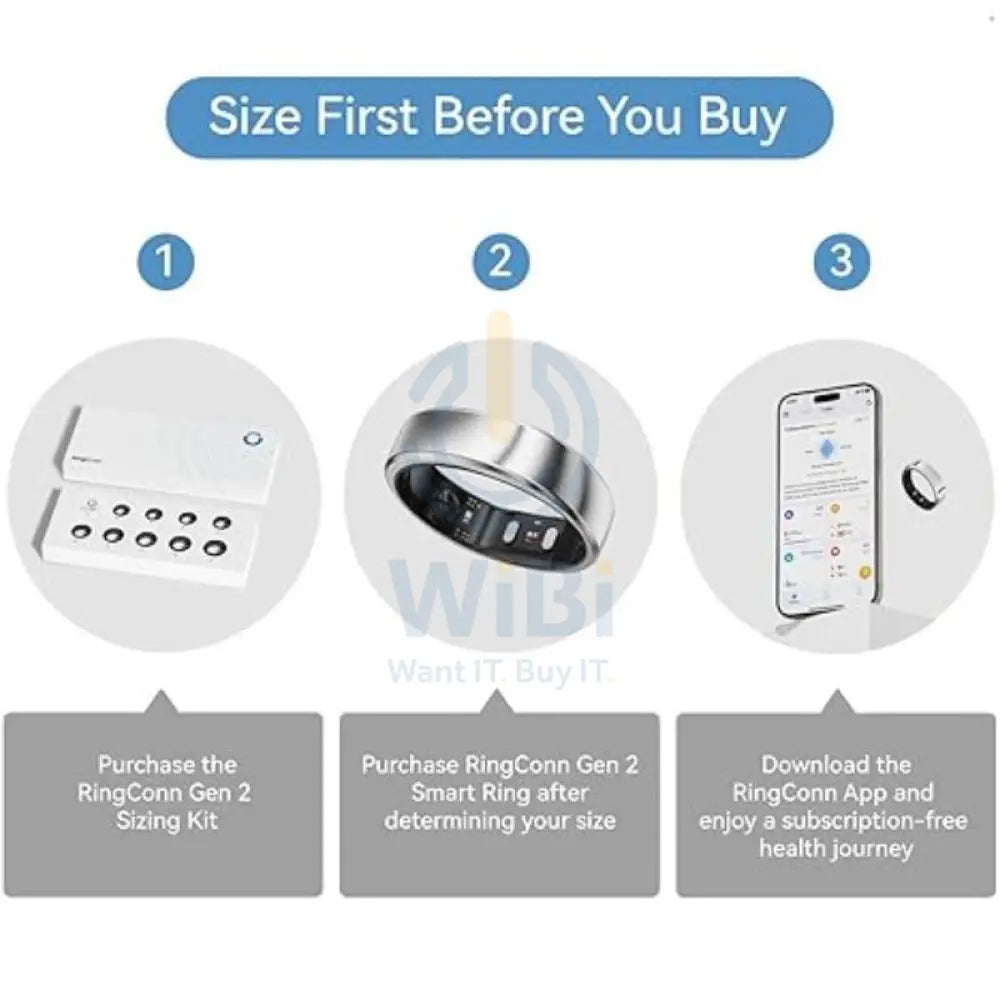 RingConn Smart Ring Gen 2 - Size-13 / Silver Accessories > Smart Devices