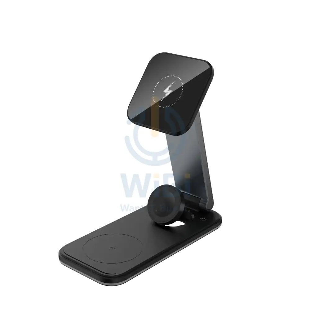 Rockrose 3-in-1 Foldable Wireless Charging Stand Compatible with MagSafe - Black Accessories > Power Adapters