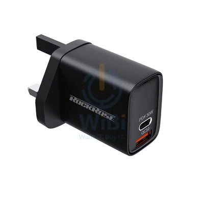 Rockrose 30W PD & QC 3.0 2-Port Wall Charger - Black Accessories > Power Adapters