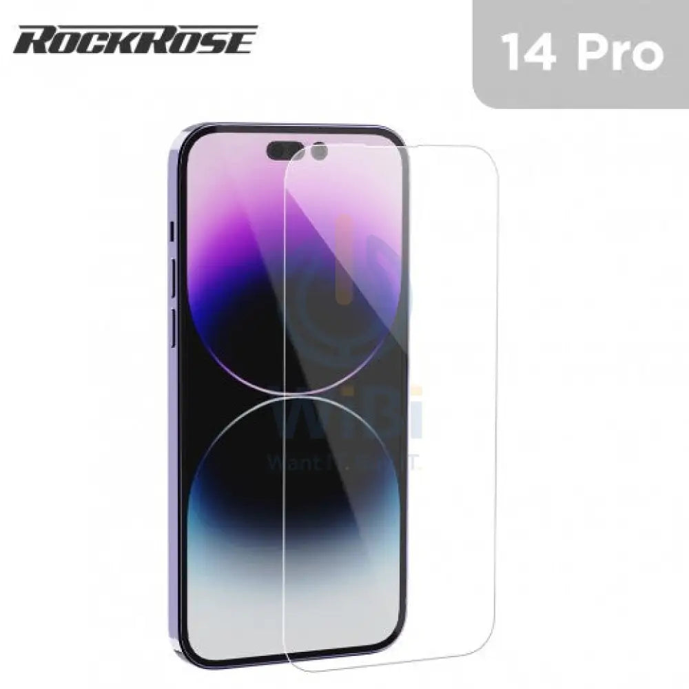 RockRose Crystal Clear Tempered Glass Protector for iPhone 14 Pro Accessories > Mobiles & Tablets > Mobiles > Screen