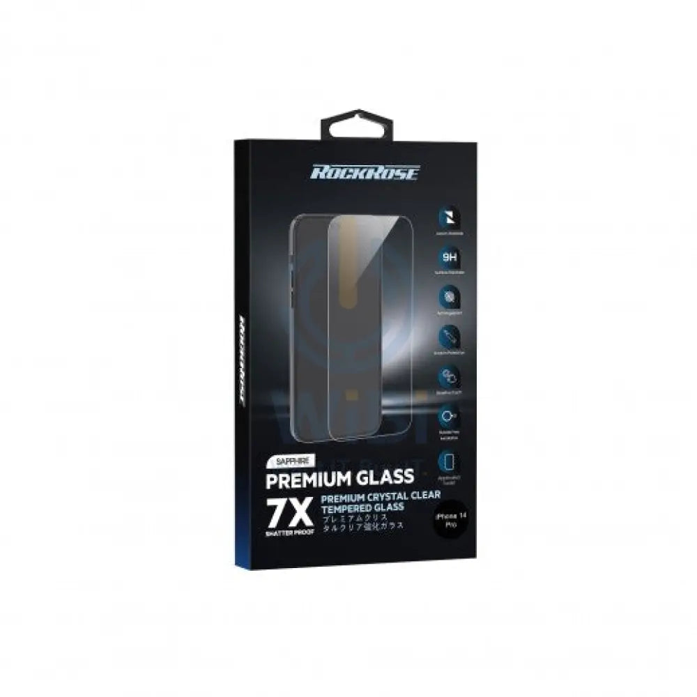 RockRose Crystal Clear Tempered Glass Protector for iPhone 14 Pro Accessories > Mobiles & Tablets > Mobiles > Screen