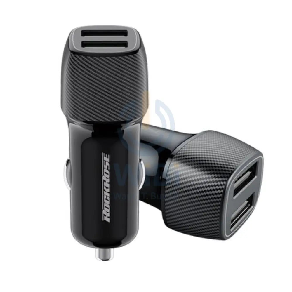 Rockrose Safari P2 2.4A 2-Port Car Charger - Black Accessories > Power Adapters