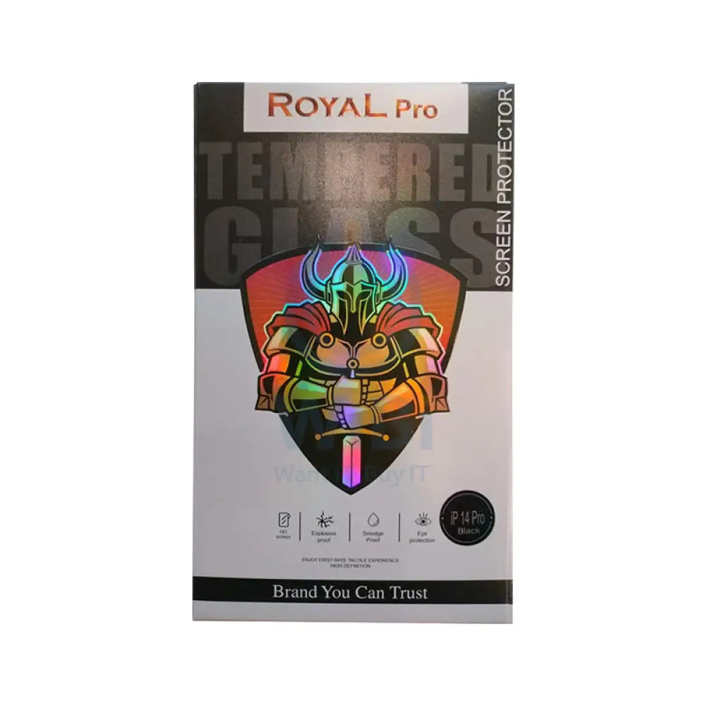 Royal Tempered Glass Screen Protector - Apple iPhone 14 Pro / Black Accessories > Mobiles & Tablets > Mobiles > Screen