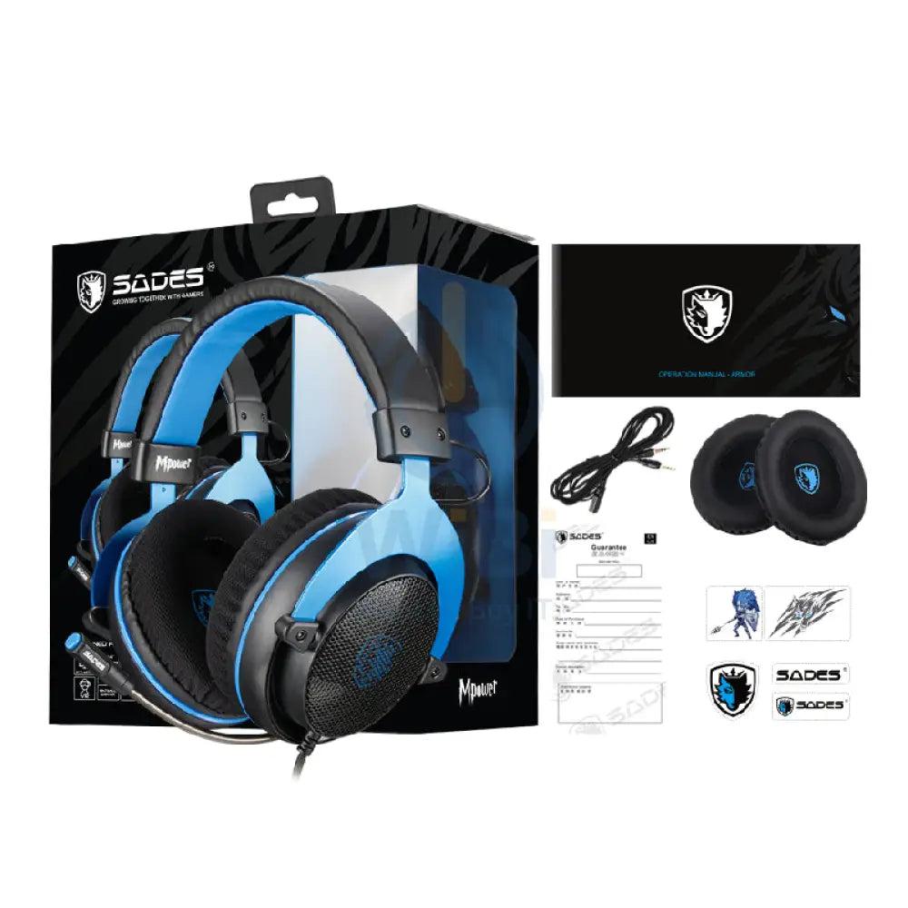 SADES SA-723 MPOWER Multi-Platform Gaming Headset - Over-Ear / Wired / Blue Accessories > Audio > Headphones > Gaming