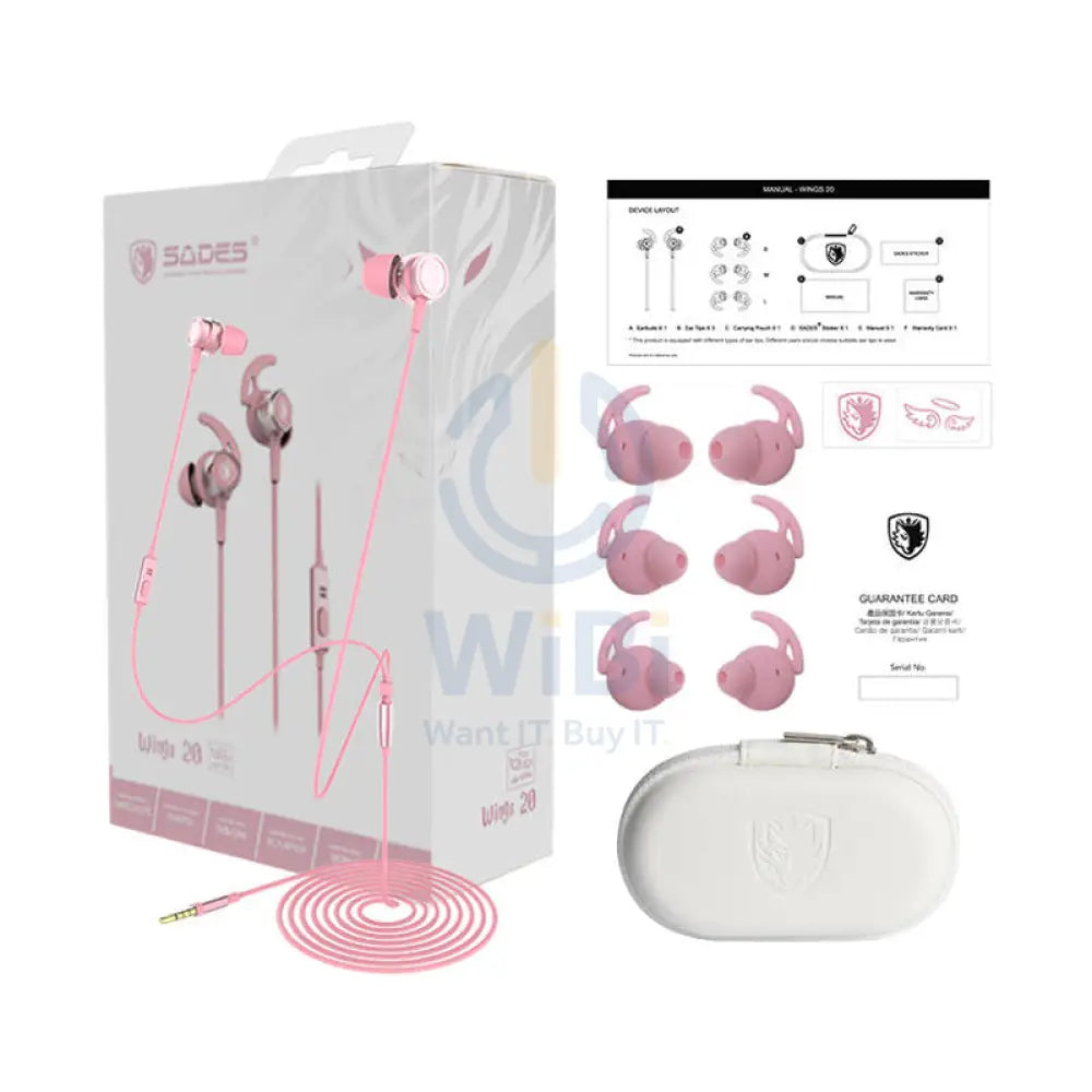 Sades Wings20 Gaming Earphone(SA-606) pink Accessories > Audio > Headphones