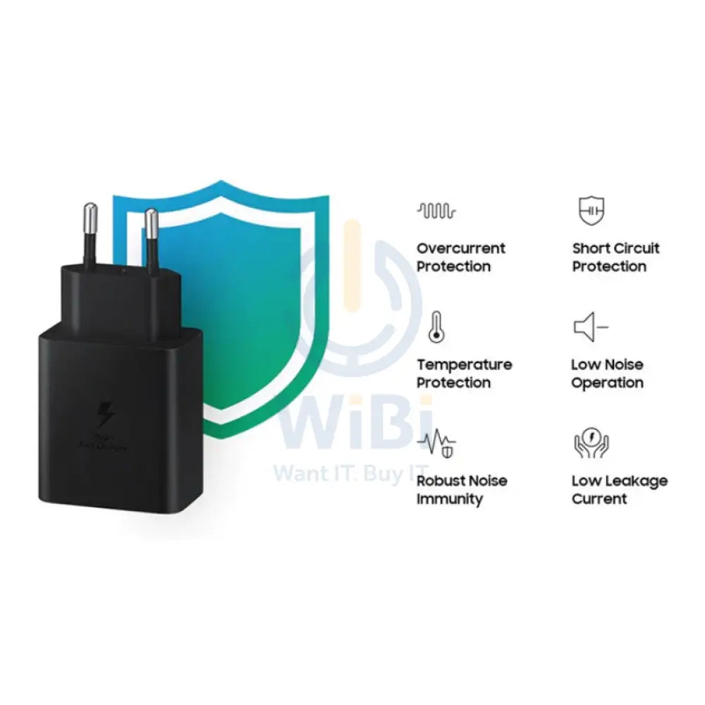 Samsung Power Adapter With Cable - 45W / 5A / USB-C / 1 Meter / Black Accessories > Power Adapters