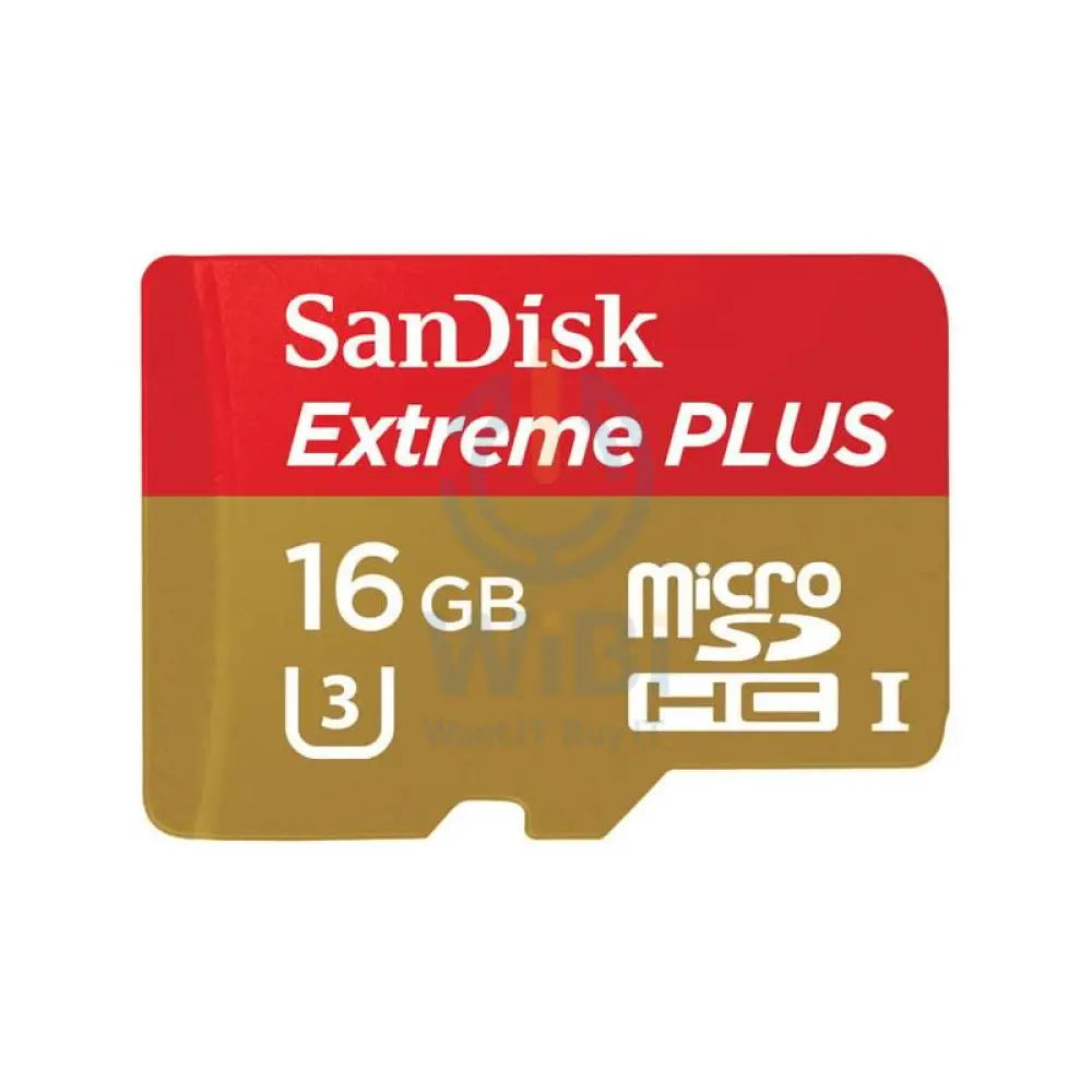 Sandisk Extreme Plus MicroSD Card with Adapter - 16GB / microSDXC Storage > Memory Cards