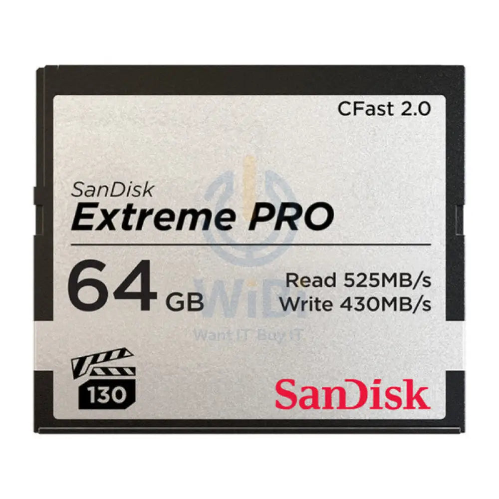 SanDisk Extreme PRO CFast 2.0 Memory Card - 64GB / Up to 525MB/s Storage > Memory Cards