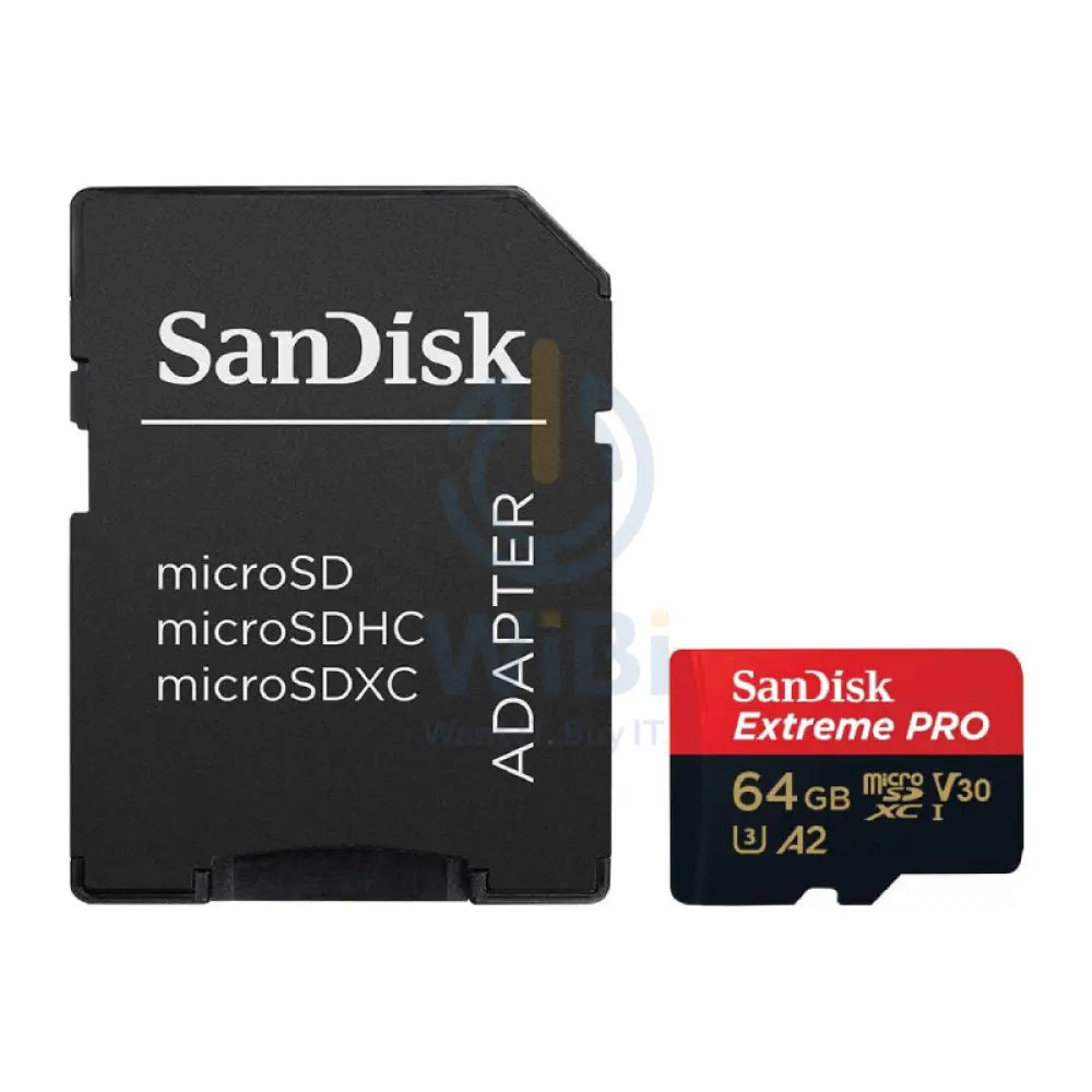SanDisk Extreme برو microSDXC UHS-I بطاقة مع محول - 64 جيجابايت / فوق إلى 200 ميجابايت/ث تخزين بطاقات
