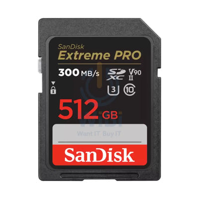 SanDisk Extreme برو SDHC و SDXC UHS-II بطاقات SDHC و SDXC UHS-II - 512 جيجابايت / فوق إلى 300 512 جيجابايت تخزين بطاقات