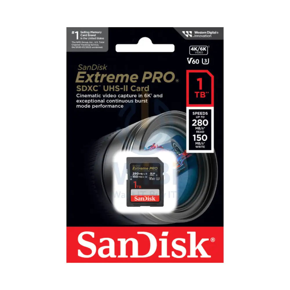 SanDisk Extreme PRO SDXC UHS-II Card - 1TB / Up to 280MB/s Storage > Memory Cards