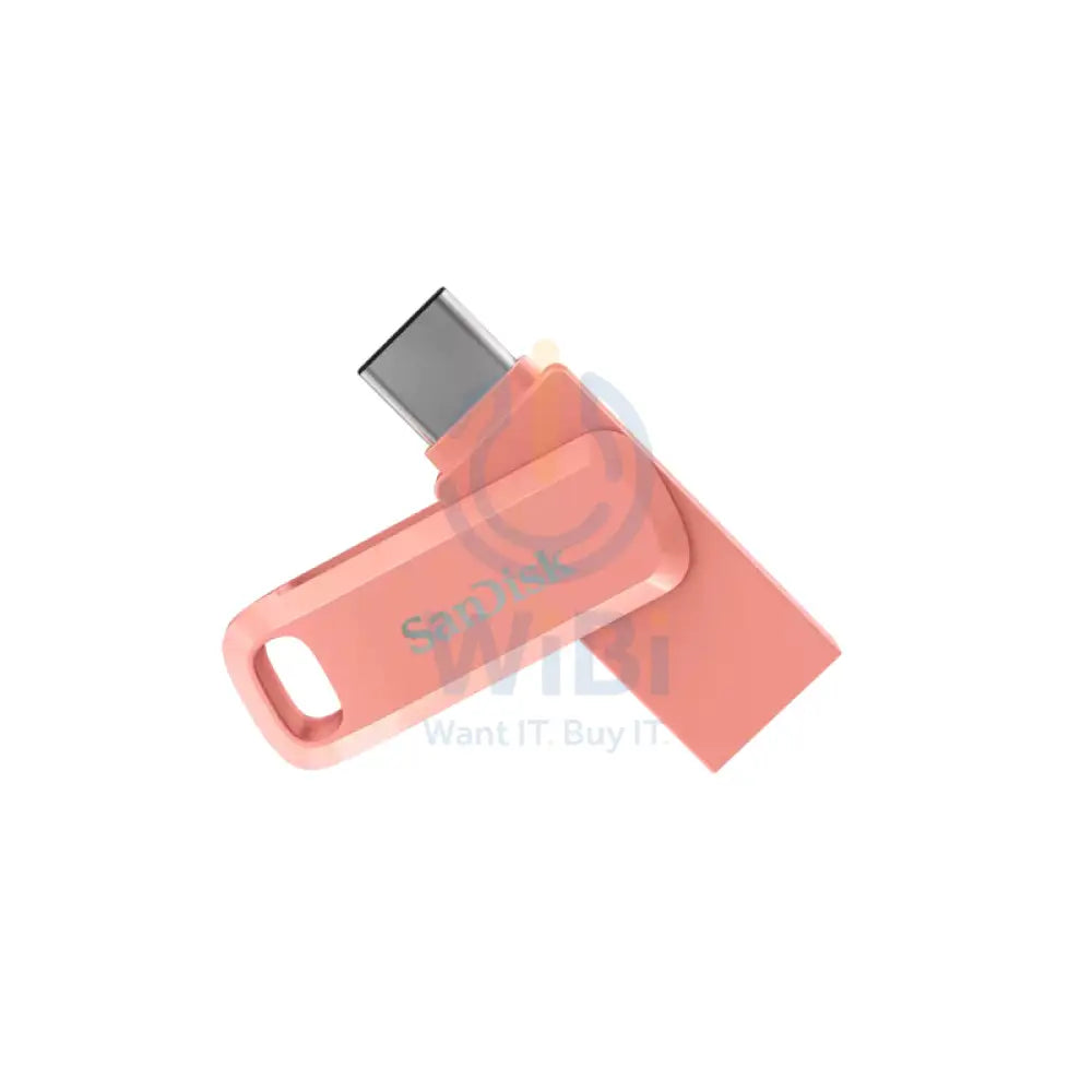SanDisk Ultra Dual Drive Go Flash Drive - 128GB / Up to 150 MB/s / USB 3.2 Gen 1 / Type-C / Peach Storage > USB Flash