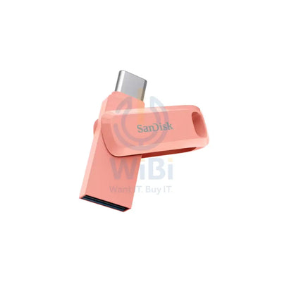 SanDisk Ultra Dual Drive Go Flash Drive - 128GB / Up to 150 MB/s / USB 3.2 Gen 1 / Type-C / Peach Storage > USB Flash