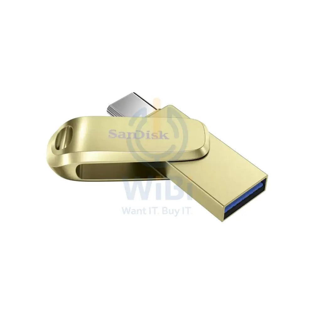 SanDisk Ultra Dual Drive Luxe - 256GB / Up to 400 MB/s / USB 3.2 Gen 1 / Type-C / Gold Storage > USB Flash Drive