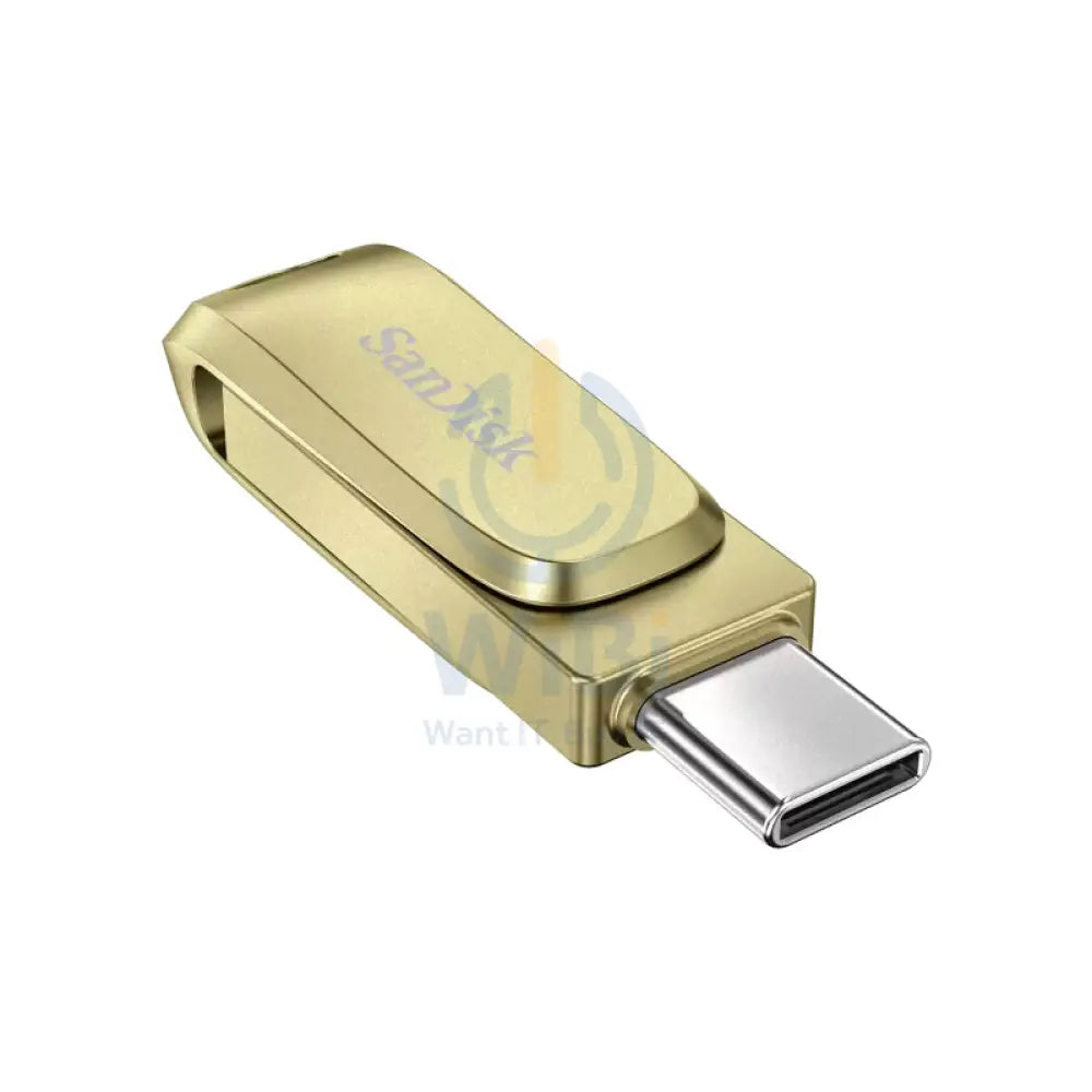 SanDisk Ultra Dual Drive Luxe - 256GB / Up to 400 MB/s / USB 3.2 Gen 1 / Type-C / Gold Storage > USB Flash Drive