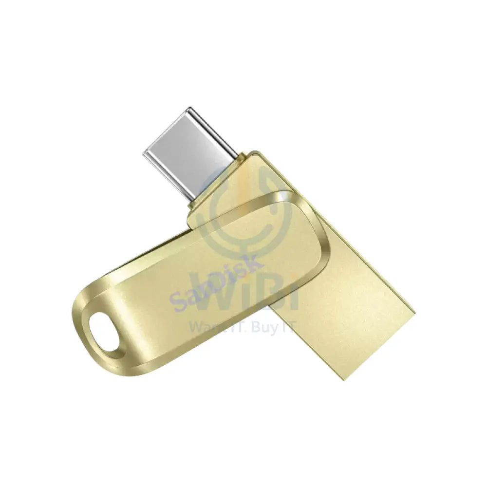 SanDisk Ultra Dual Drive Luxe - 256GB / Up to 400 MB/s / USB 3.2 Gen 1 / Type-C / Gold Storage > USB Flash Drive