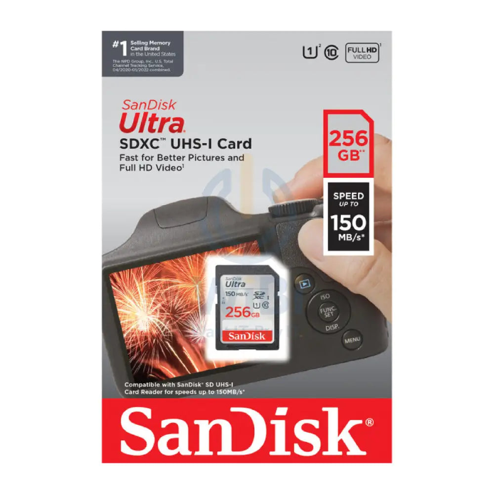 SanDisk Ultra SDHC UHS-I and SDXC UHS-I Card - 256GB / Up to 150MB/s Storage > Memory Cards