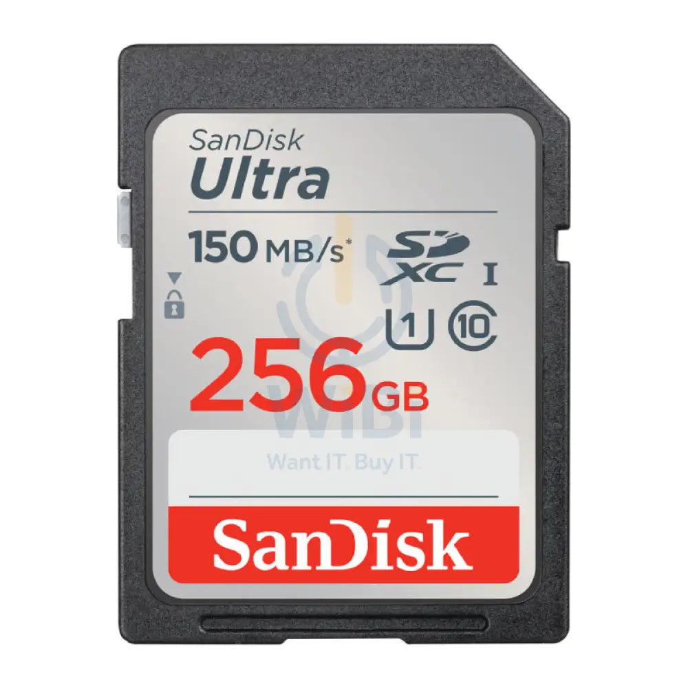 SanDisk Ultra SDHC UHS-I and SDXC UHS-I Card - 256GB / Up to 150MB/s Storage > Memory Cards