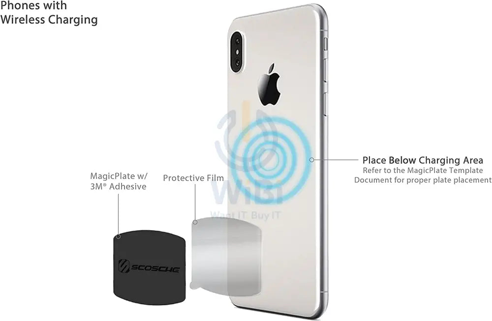 Scosche MagicMount Magnetic Mount Replacement Plate Kit for Mobile Devices - Black Accessories > Mobiles & Tablets >