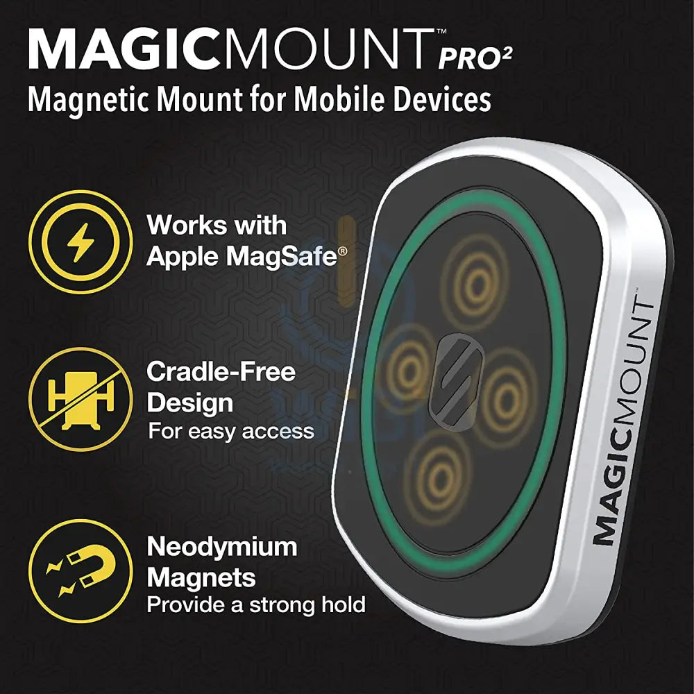 Scosche MagicMount ماجيك ماجيك برو 2 يونيفرسال ماج سيفمغناطيسي حامل كأس شفط للسيارة - أسود اكسسوارات > هواتف تابلت
