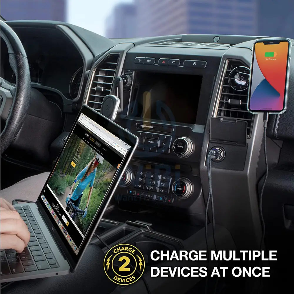 Scosche Powervolt Dual Fast Car Charger - 60W / USB-C / Black Accessories > Mobiles & Tablets > Mobiles > Car Chargers