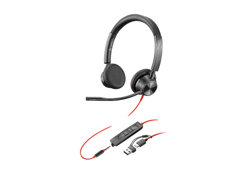 HP HP Poly Blackwire 3325 Stereo USB-C Headset - 3.5mm / USB-C/A Adapter