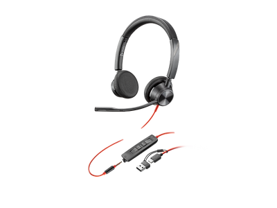 HP HP Poly Blackwire 3325 Stereo USB-C Headset - 3.5mm / USB-C/A Adapter