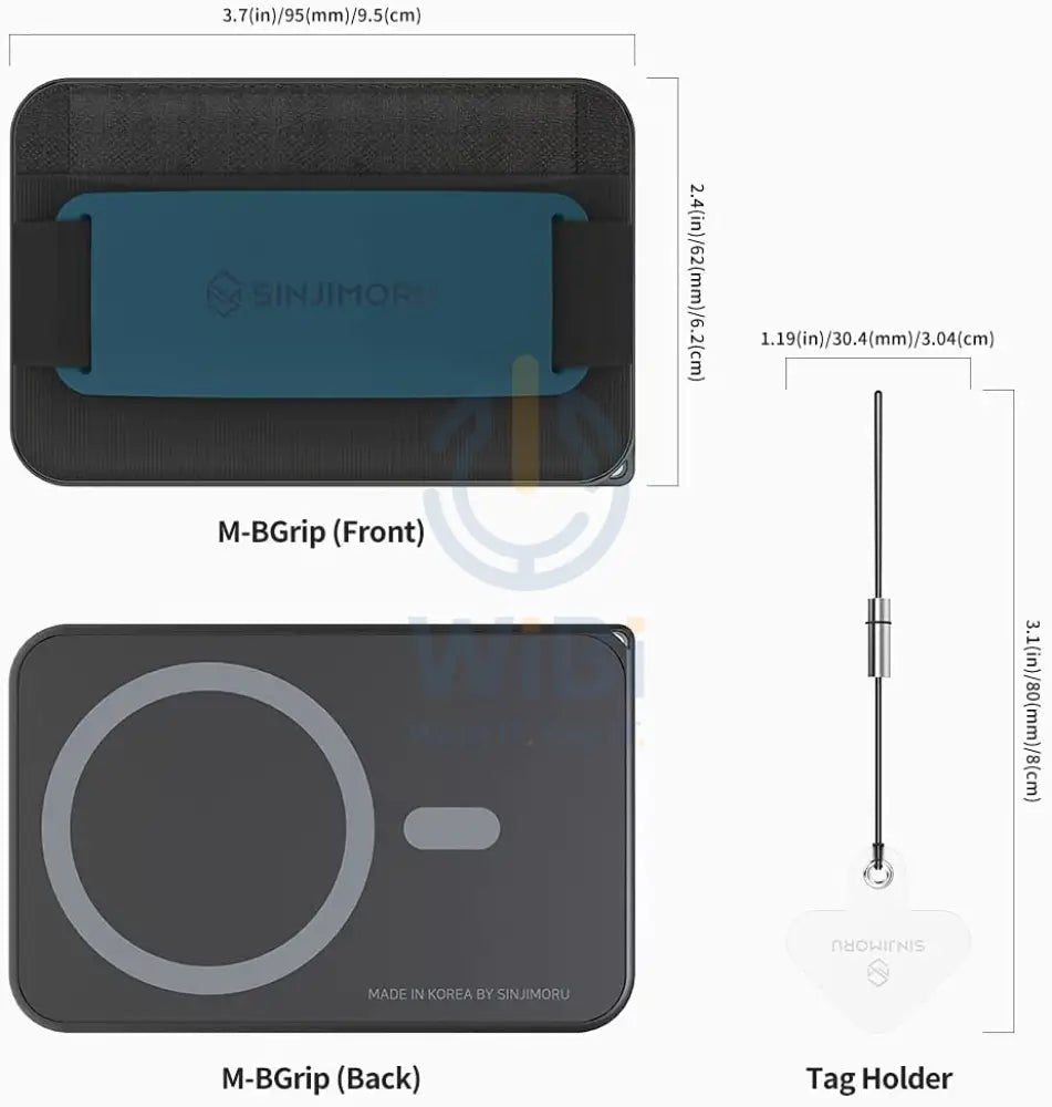 Sinjimoru M-Band Grip for Magsafe 3 in 1 Wallet - Navy Accessories > Mobiles & Tablets > Mobiles > Grips